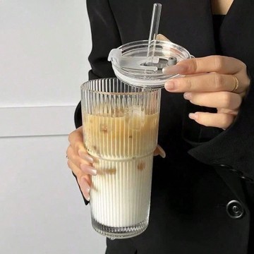 20 oz Ribbed Glass Tumblers